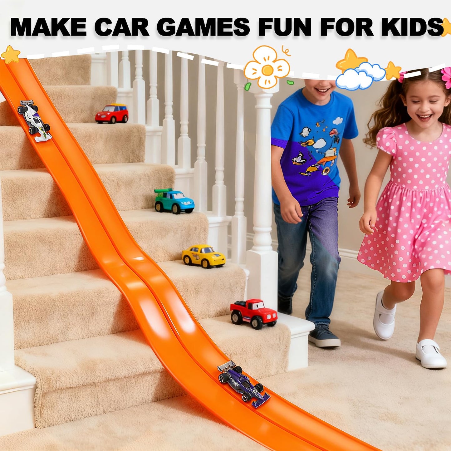 YHJZ 16ft Flexible Race Track Starter Set with Suction Cups