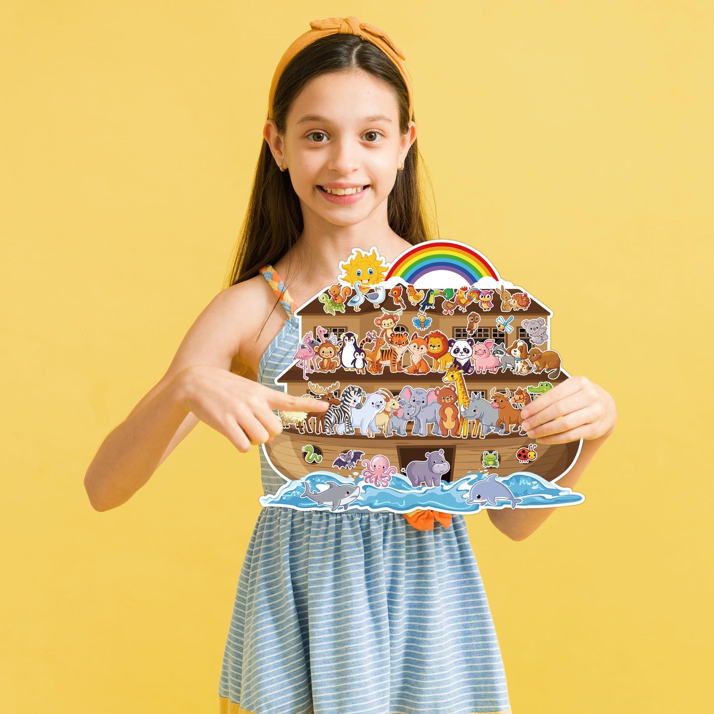 YHNTGB Noah's Ark Sticker Scene Kit – 11 Backgrounds & 11 Sheets for Kids