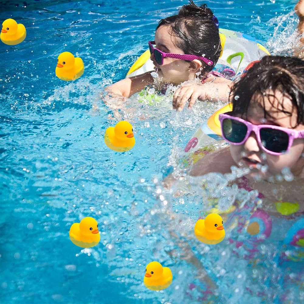 Yhobulis 10Pcs Mold-Free Yellow Rubber Ducks – No-Hole Bath Toys for Toddlers (Bulk Pack)