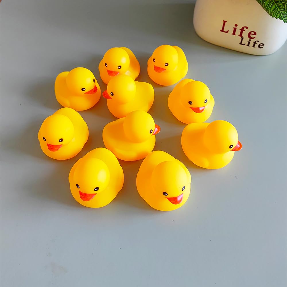Yhobulis 10Pcs Mold-Free Yellow Rubber Ducks – No-Hole Bath Toys for Toddlers (Bulk Pack)