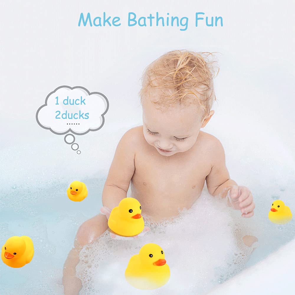 Yhobulis 10Pcs Mold-Free Yellow Rubber Ducks – No-Hole Bath Toys for Toddlers (Bulk Pack)