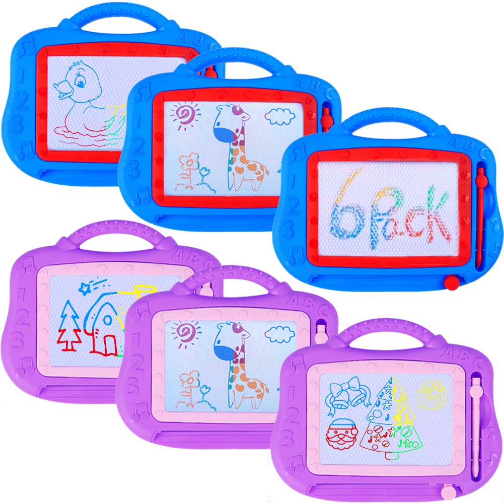 YI-YANG-AII Color Doodle Boards 6-Pack – Magnetic Drawing Boards for Kids