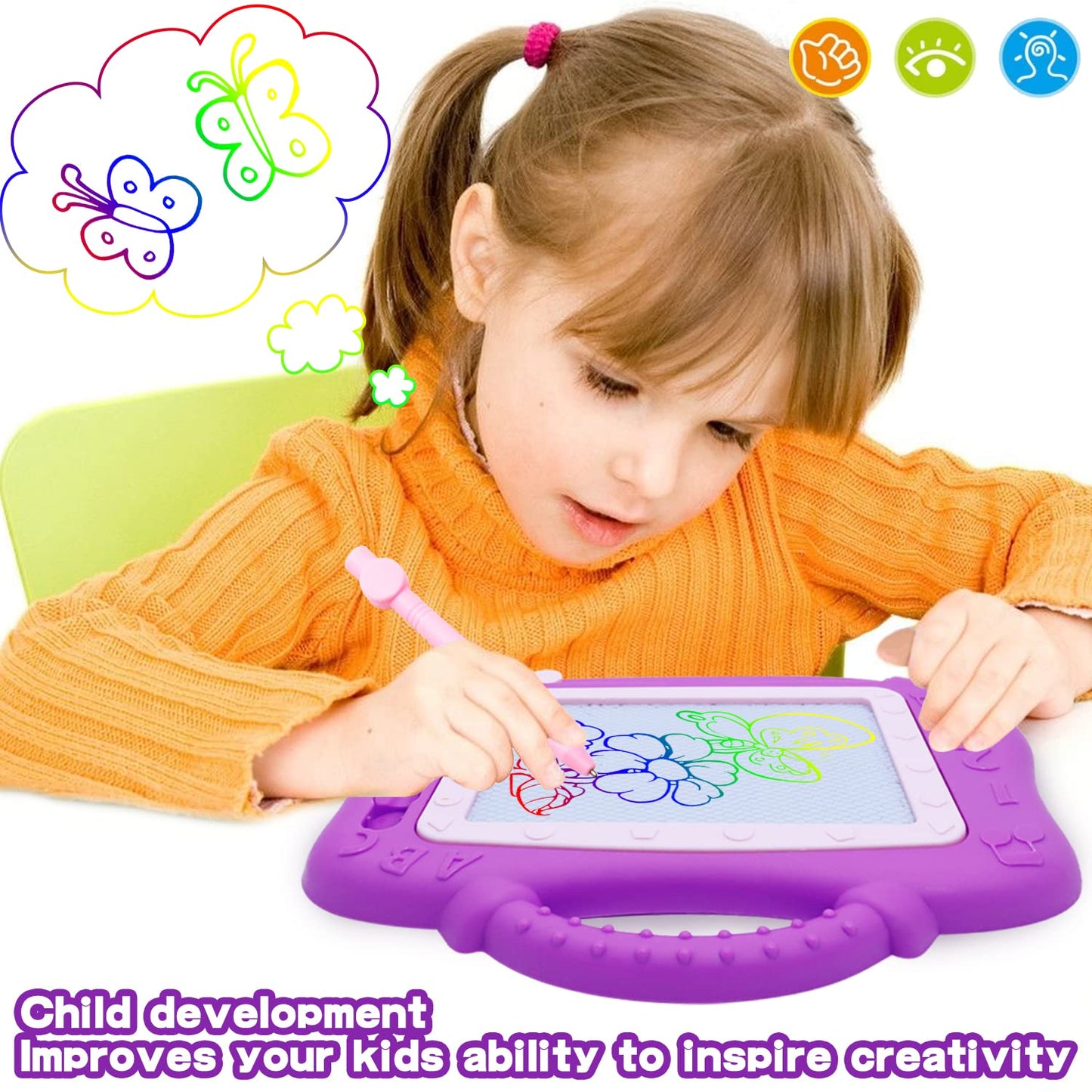 YI-YANG-AII Color Doodle Boards 6-Pack – Magnetic Drawing Boards for Kids