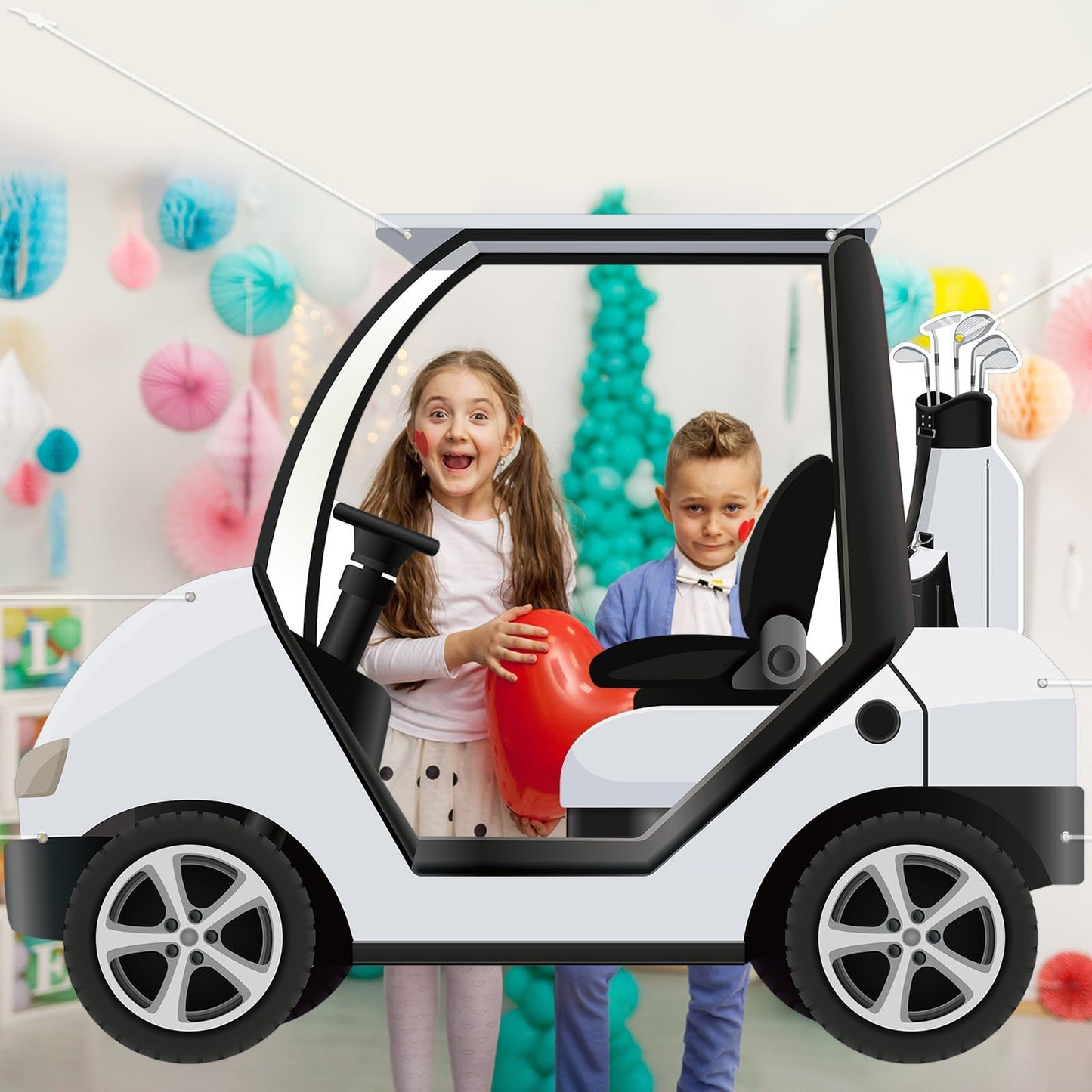 Yiaoyinnz Golf Theme Party Decoration – Golf Cart Photo Backdrop | Lets-Par-Tee