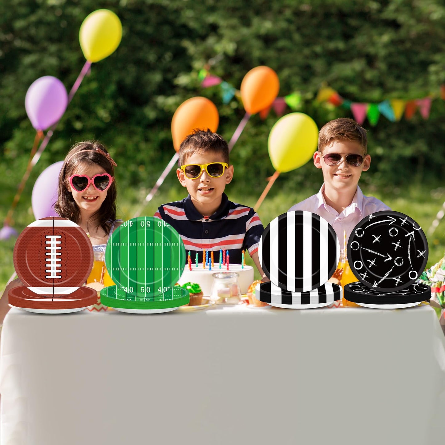 Yiaoyinnz 60Pcs Football Paper Plates – 18 cm Disposable Stadium-Themed Dinnerware for Sports Events