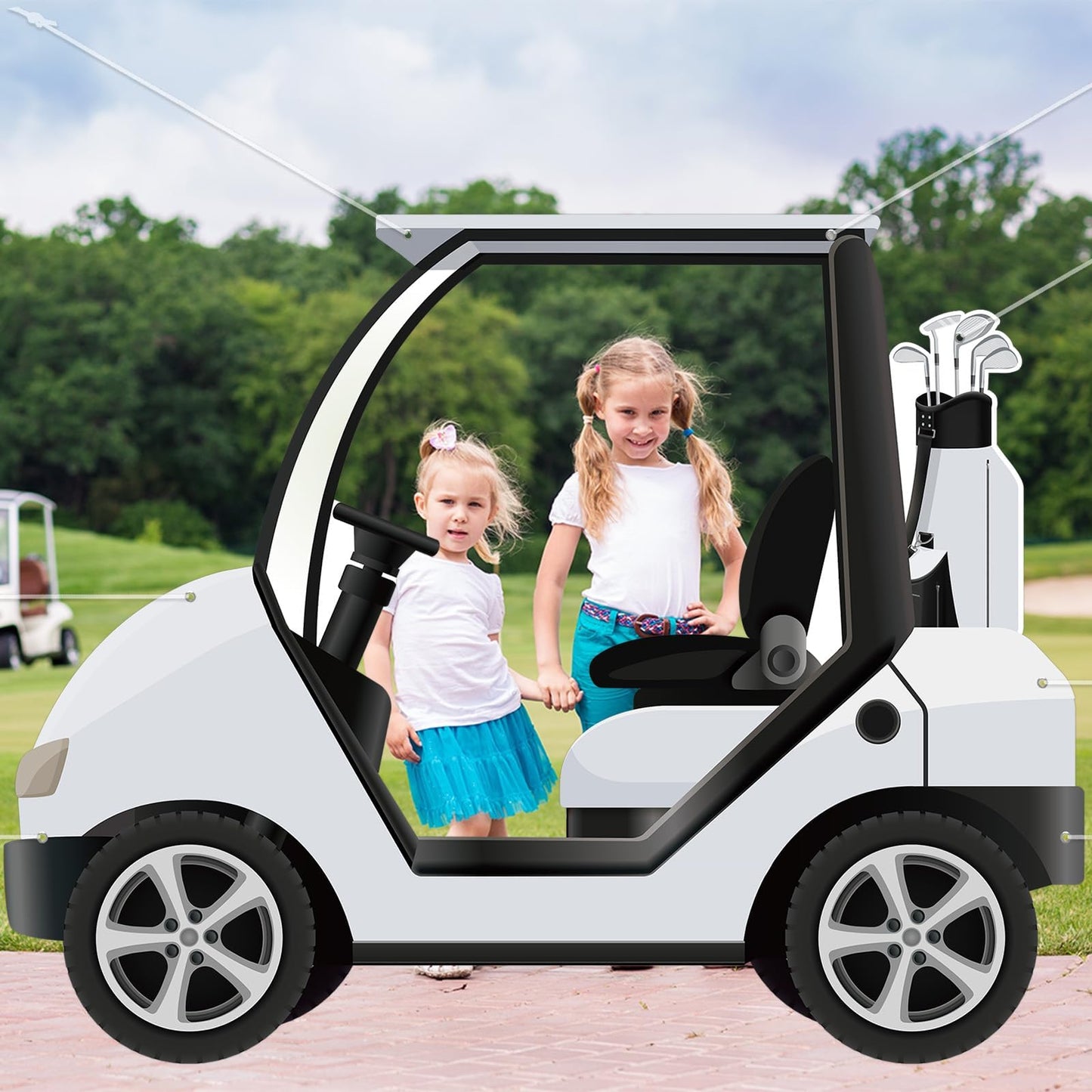 Yiaoyinnz Golf Theme Party Decoration – Golf Cart Photo Backdrop | Lets-Par-Tee