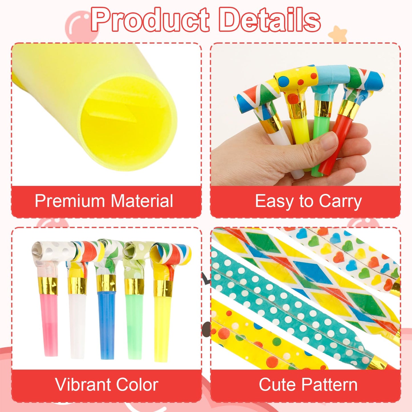 Yiaromou Party Blowers – 25 Pcs Colorful Noise Makers for Celebrations