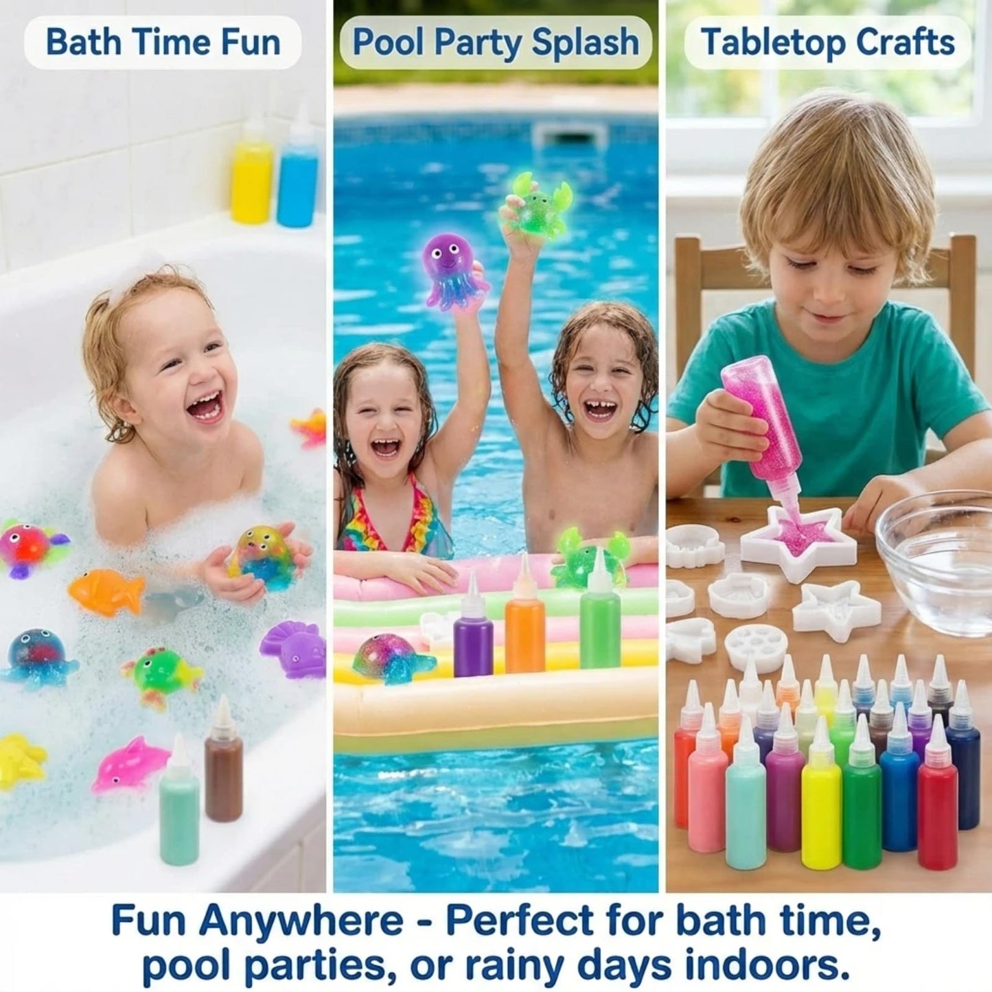 Yichushisu Squishy Making Kit Refill – 24 Bottles Gel Water Elf Toys for Creative Arts & Family Bonding