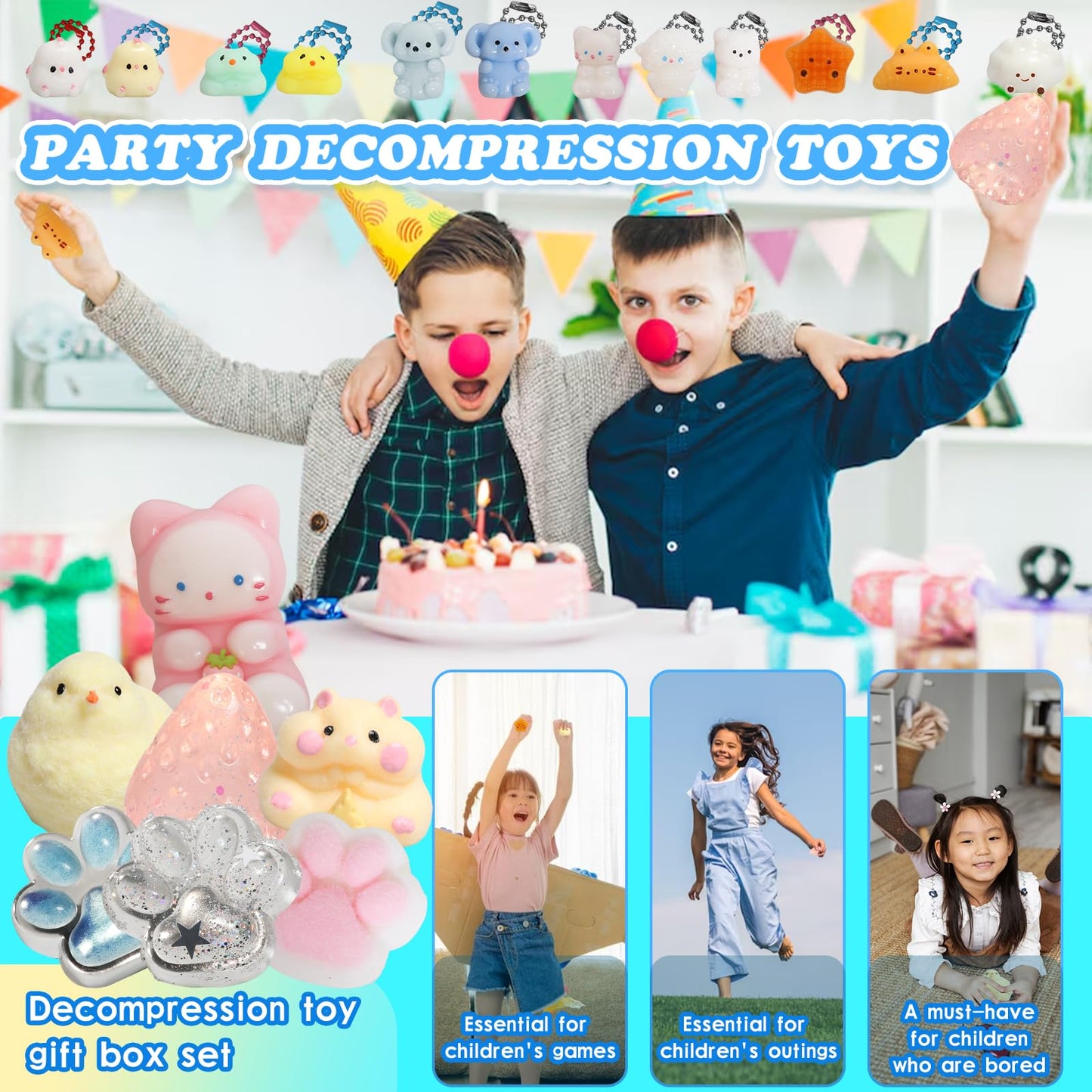 Yidayes 19pcs Squishy Pack – Fidget Toys Kit for Kids 4-12, Party Favors & Stocking Stuffers
