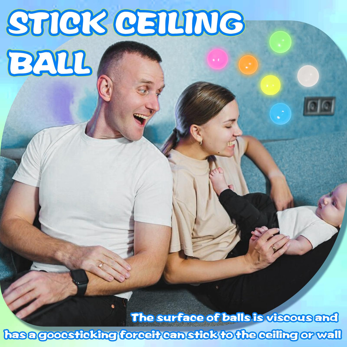 Yidayes Lumi Balls 12-Pack: Glow-in-the-Dark Ceiling Sticky Balls for ASMR, Play, and Gifts
