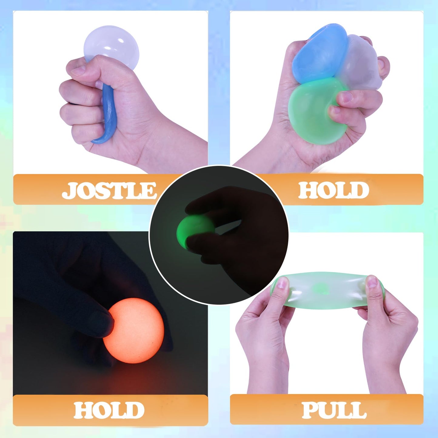 Yidayes Lumi Balls 12-Pack: Glow-in-the-Dark Ceiling Sticky Balls for ASMR, Play, and Gifts