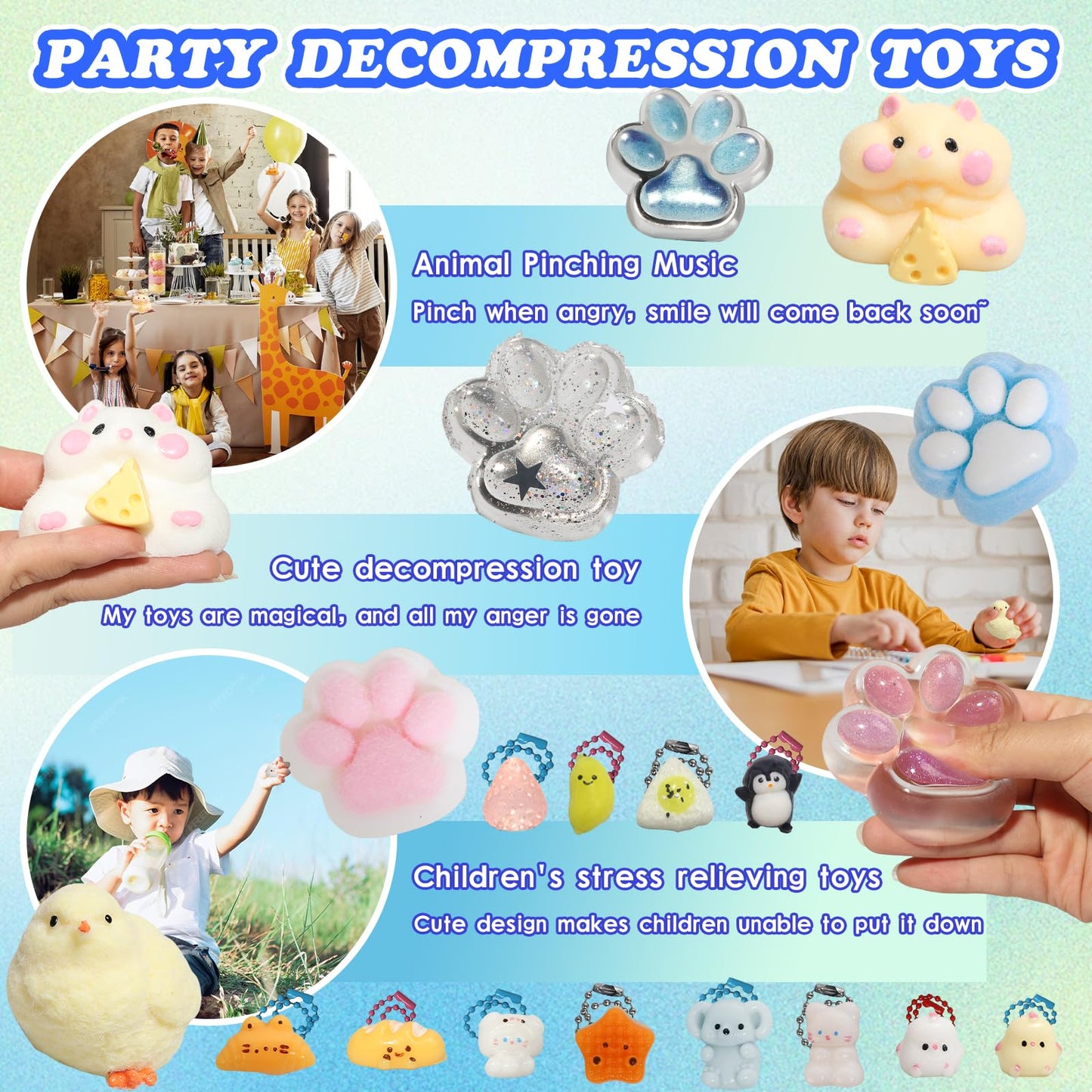 Yidayes 20pc Taba Squishy Pack – Fidget Toy Kit for Kids 4-12, Party Favors & Classroom Gifts