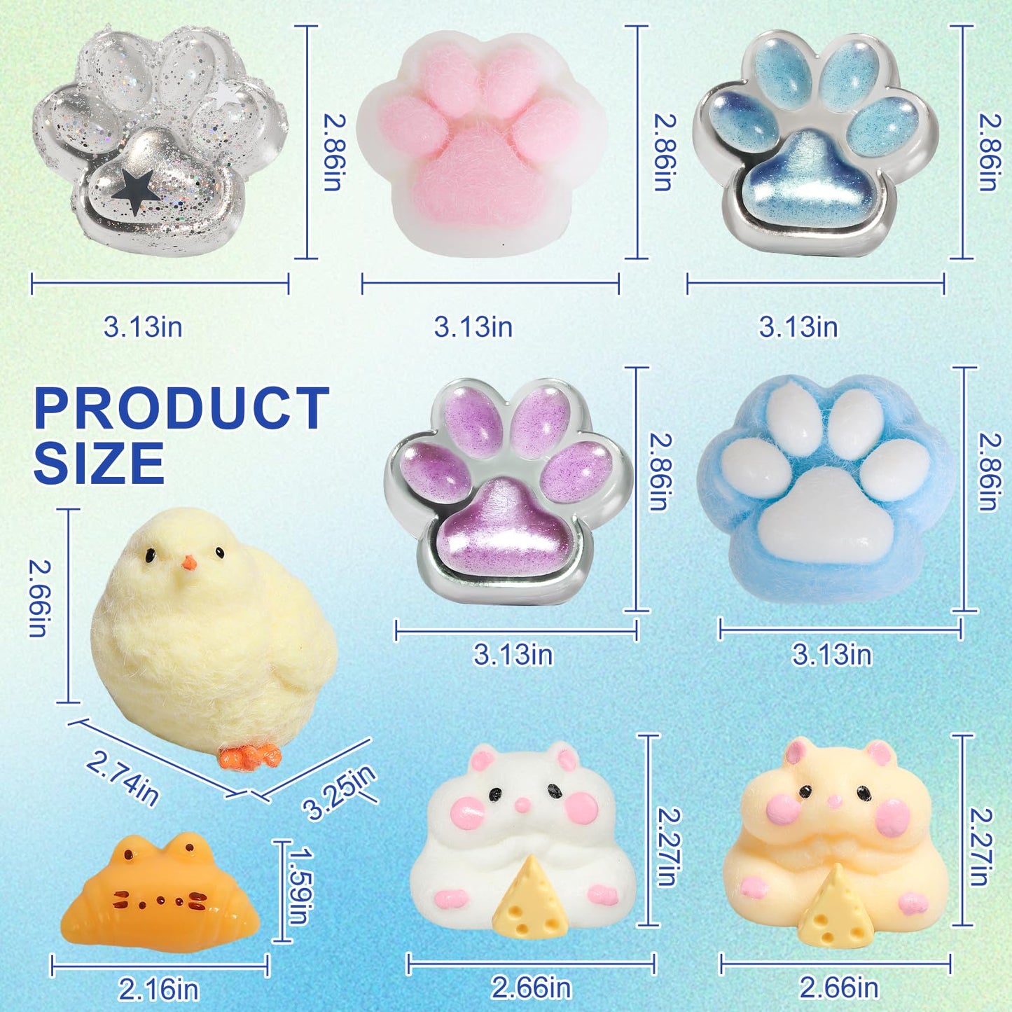 Yidayes 20pc Taba Squishy Pack – Fidget Toy Kit for Kids 4-12, Party Favors & Classroom Gifts