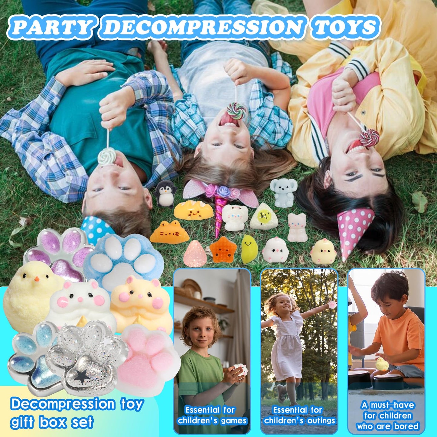 Yidayes 20pc Taba Squishy Pack – Fidget Toy Kit for Kids 4-12, Party Favors & Classroom Gifts
