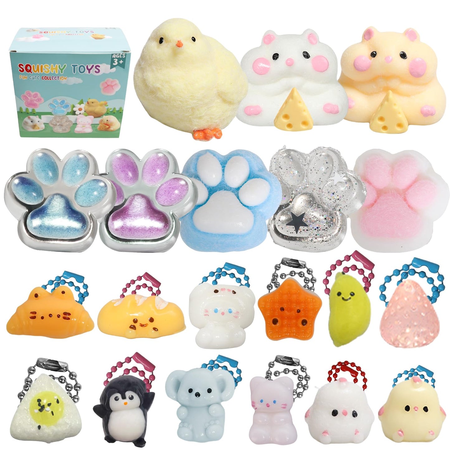 Yidayes 20pc Taba Squishy Pack – Fidget Toy Kit for Kids 4-12, Party Favors & Classroom Gifts