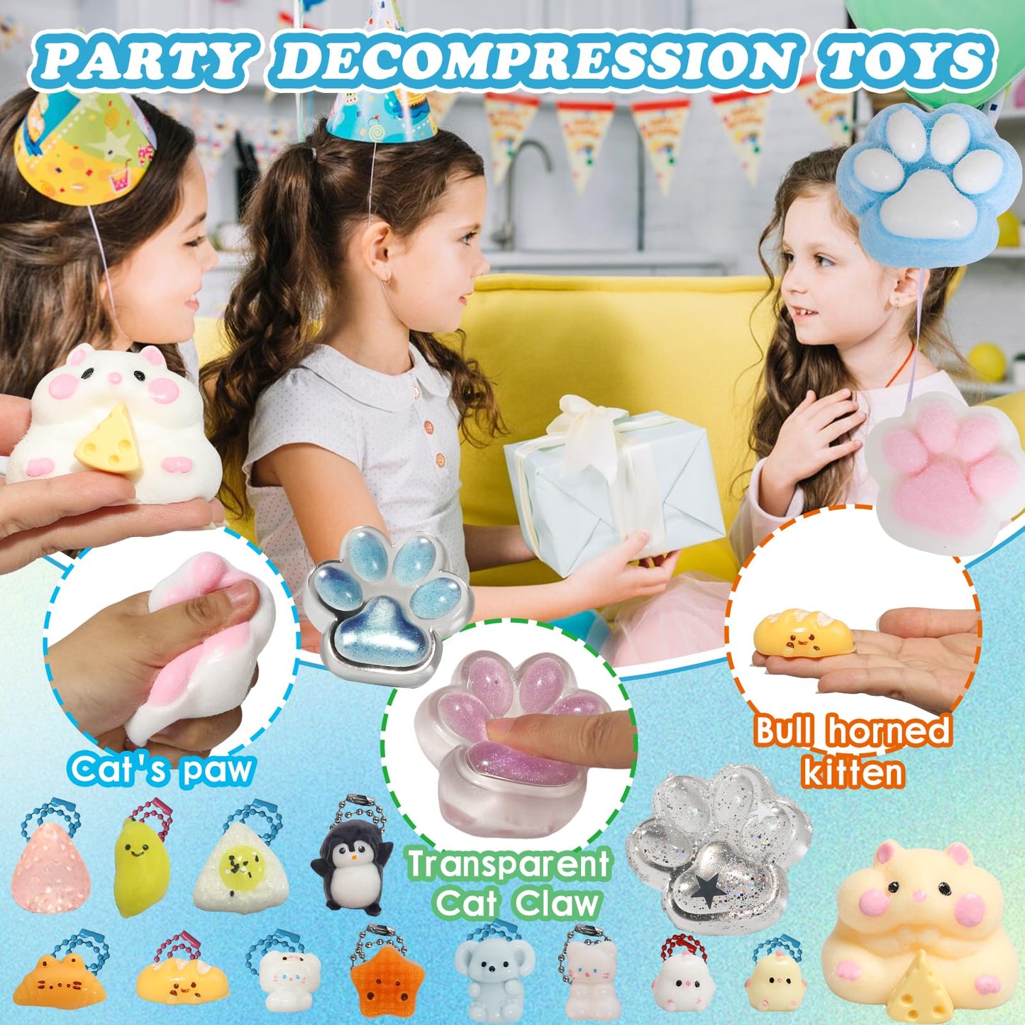 Yidayes 20pc Taba Squishy Pack – Fidget Toy Kit for Kids 4-12, Party Favors & Classroom Gifts
