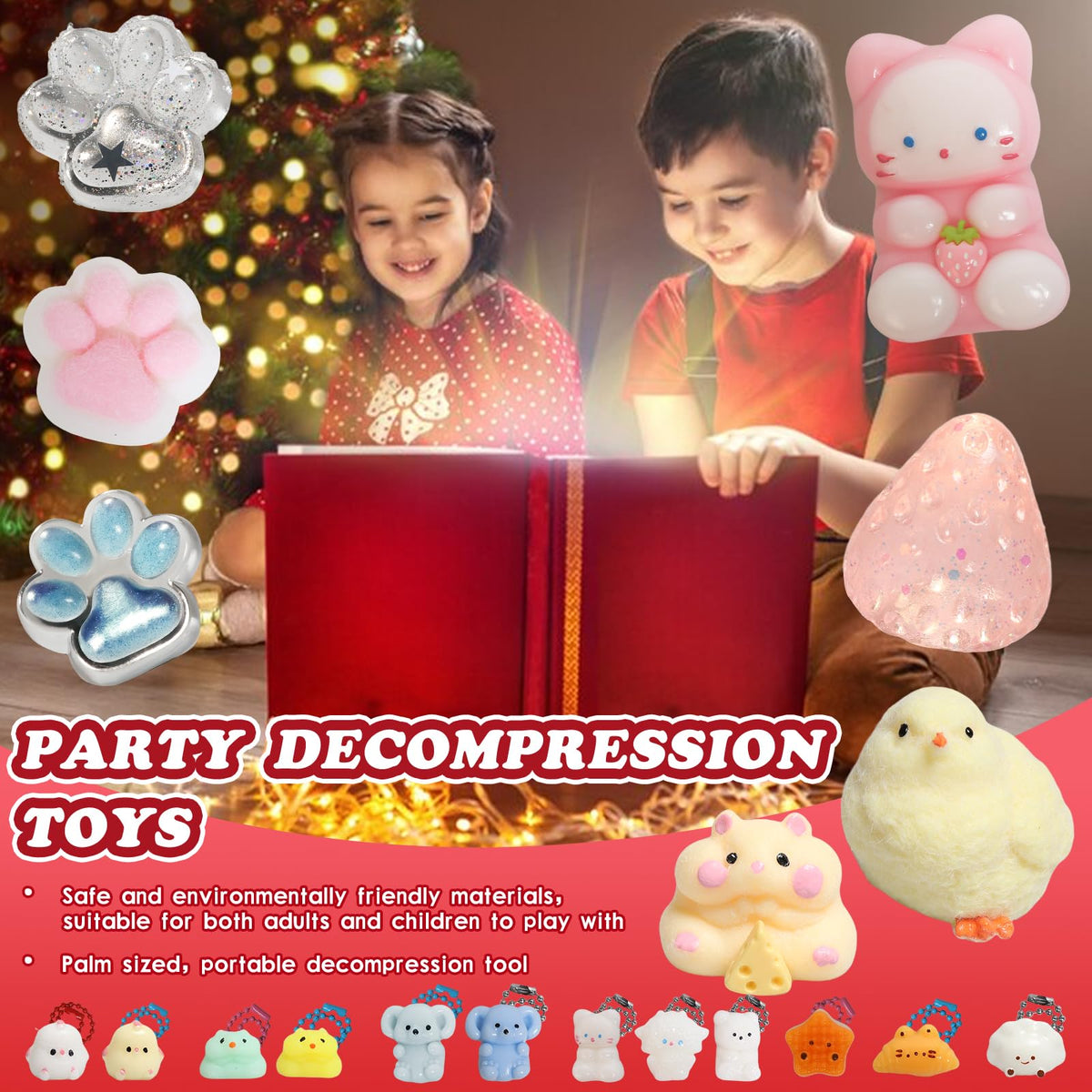 Yidayes 19pcs Squishy Pack – Fidget Toys Kit for Kids 4-12, Party Favors & Stocking Stuffers