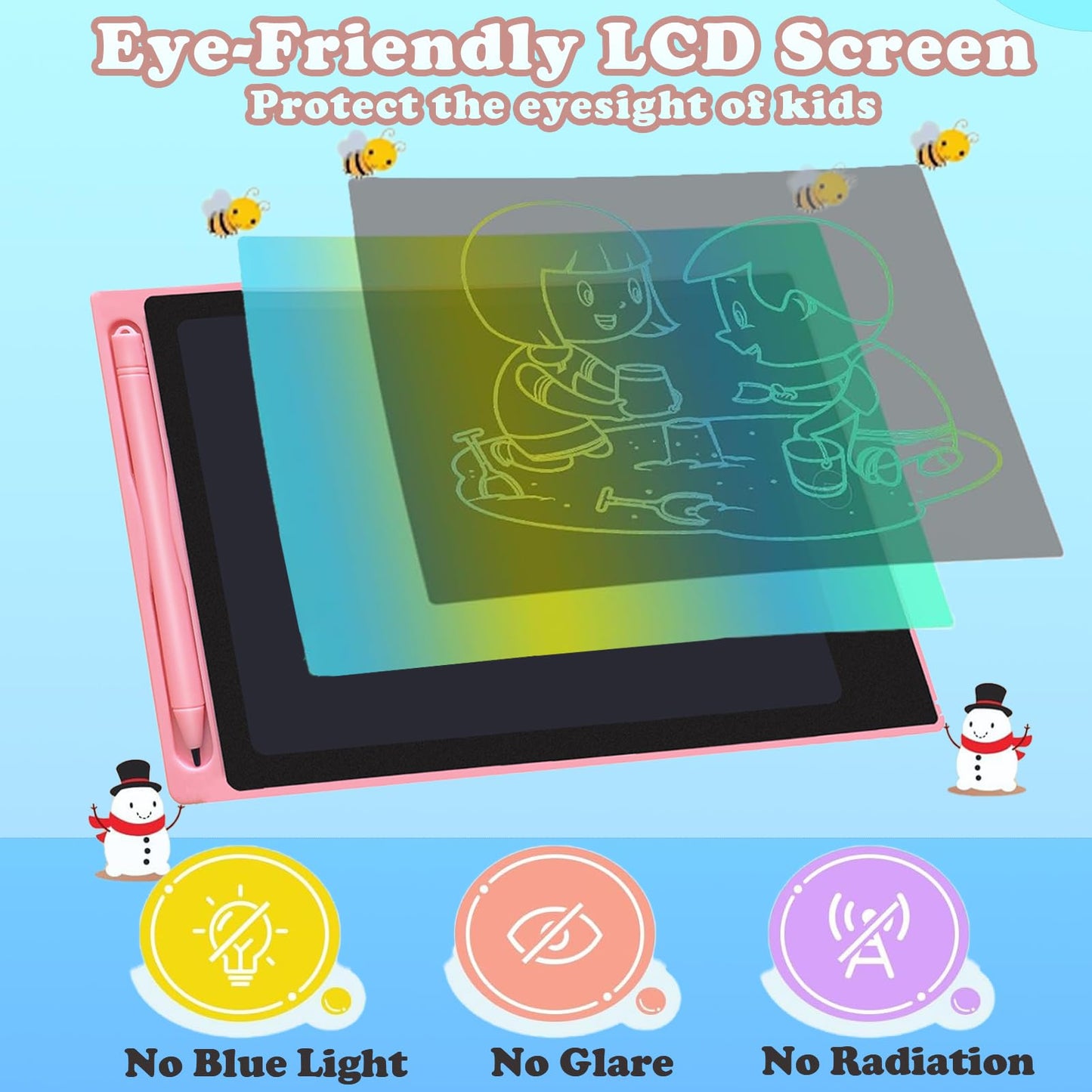 Yidedraw 6-Pack LCD Writing Tablets for Kids — 8.5-Inch Colorful Doodle Boards