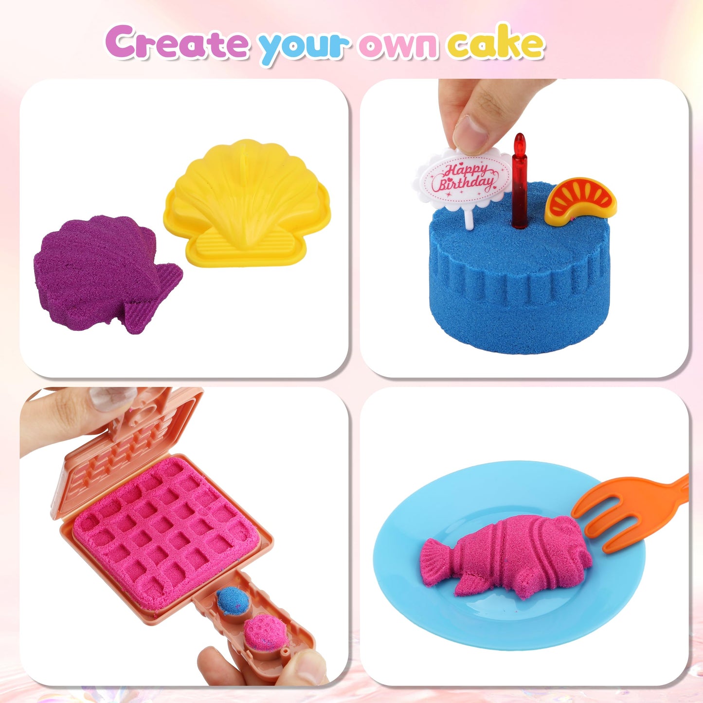 YIDESTARS Sensory Play Kit: Sand Art & Ice Cream Toy – 4 lbs Colorful Sand, Molds & Tools for Ages 3-8