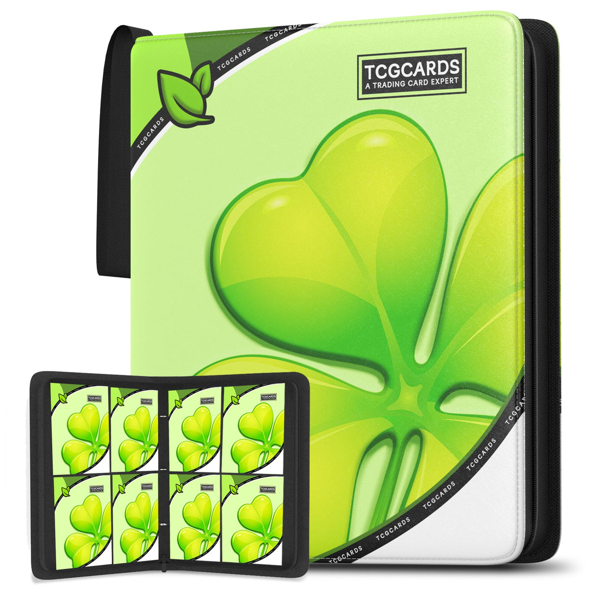 Yifan 4-Pocket Trading Card Binder – 400 Cards, 50 Removable Sleeves, 3-Ring Zip