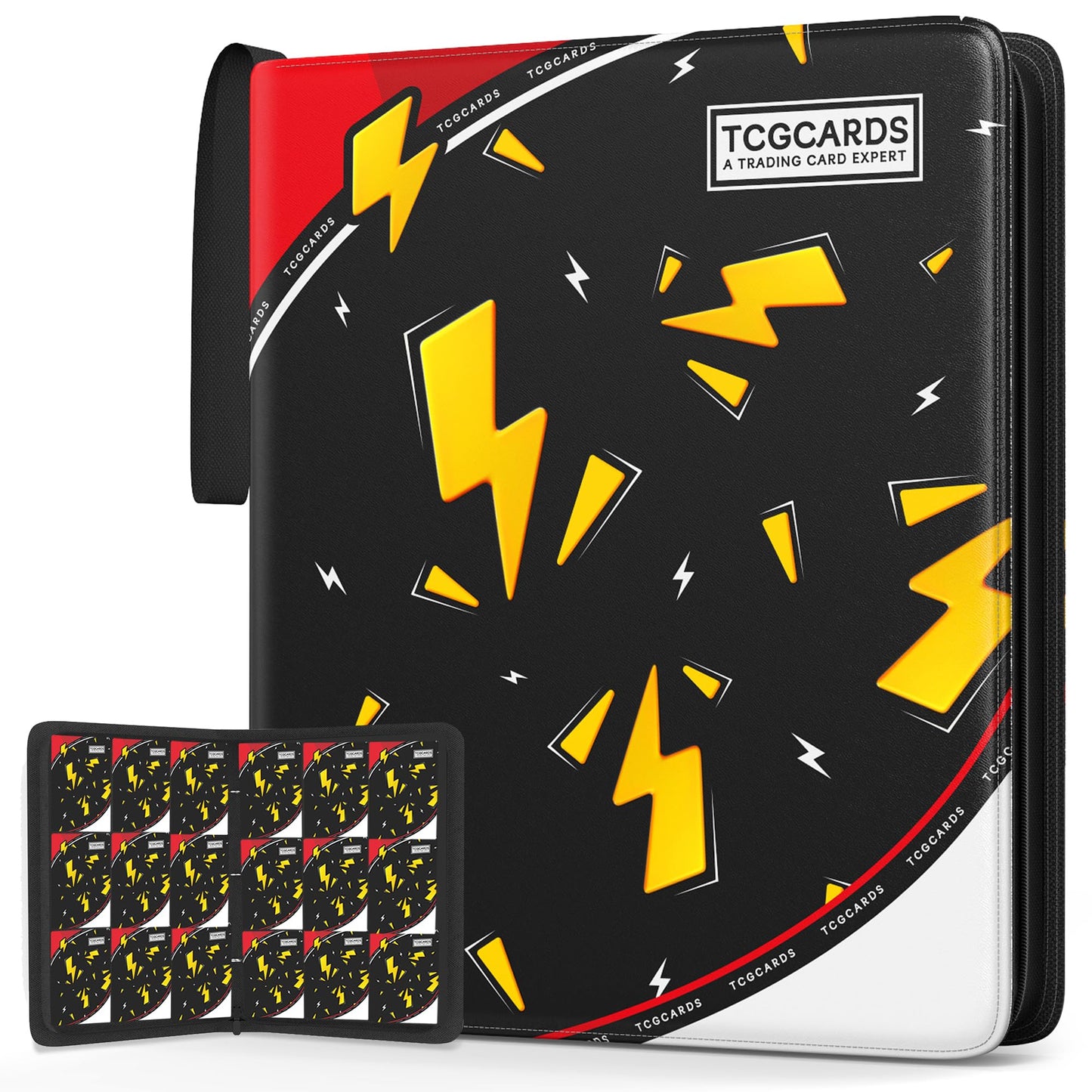 Yifan Trading Card Binder 9 Pocket – 900 Card Capacity, 3-Ring Zip, 50 Removable Sleeves