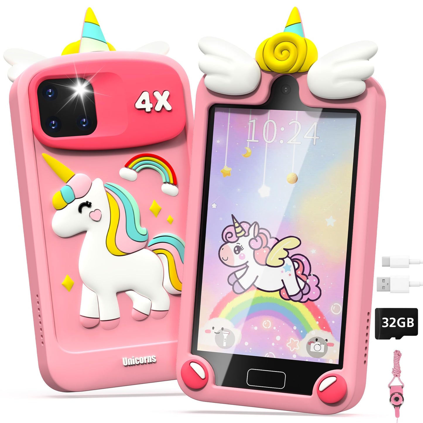 YIFOCO Kids Smart Phone for Girls – 4-Inch Touchscreen Learning Toy with 10-in-1 Fun