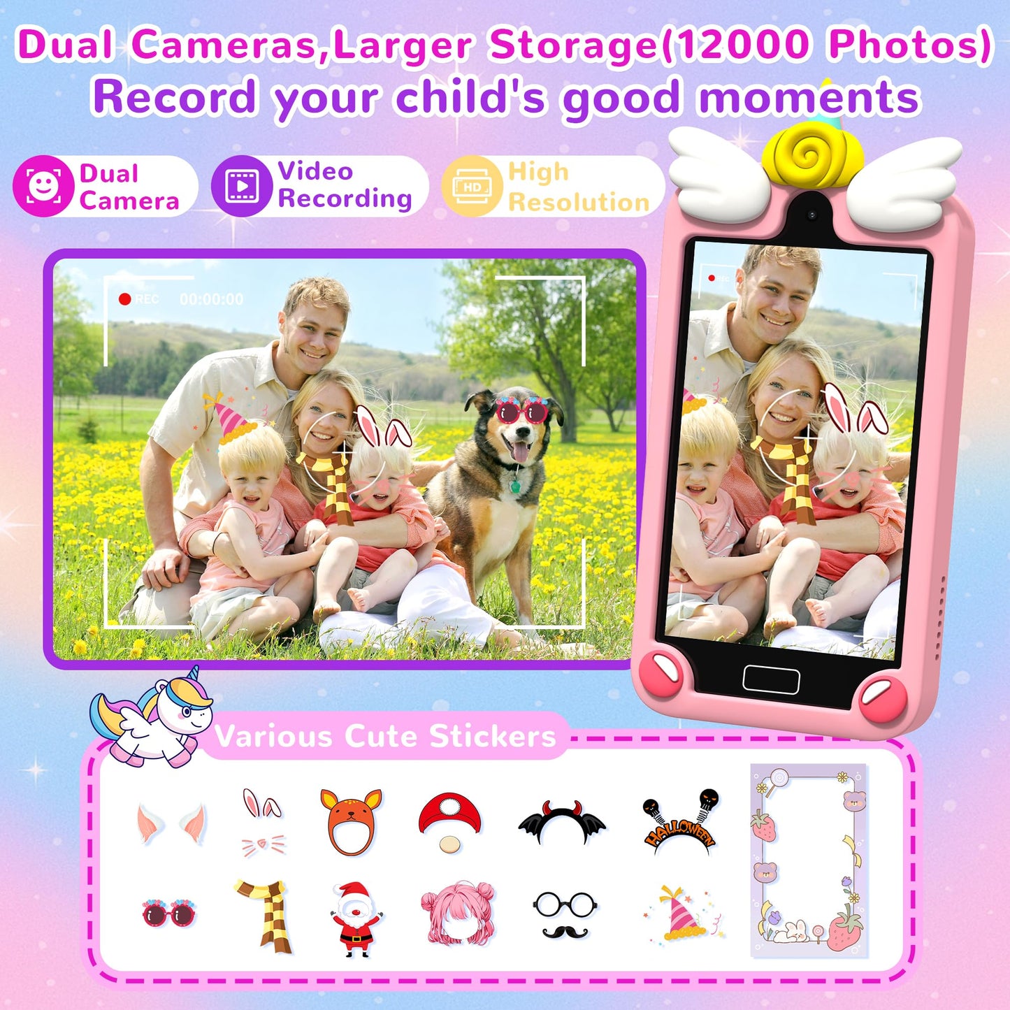 YIFOCO Kids Smart Phone for Girls – 4-Inch Touchscreen Learning Toy with 10-in-1 Fun