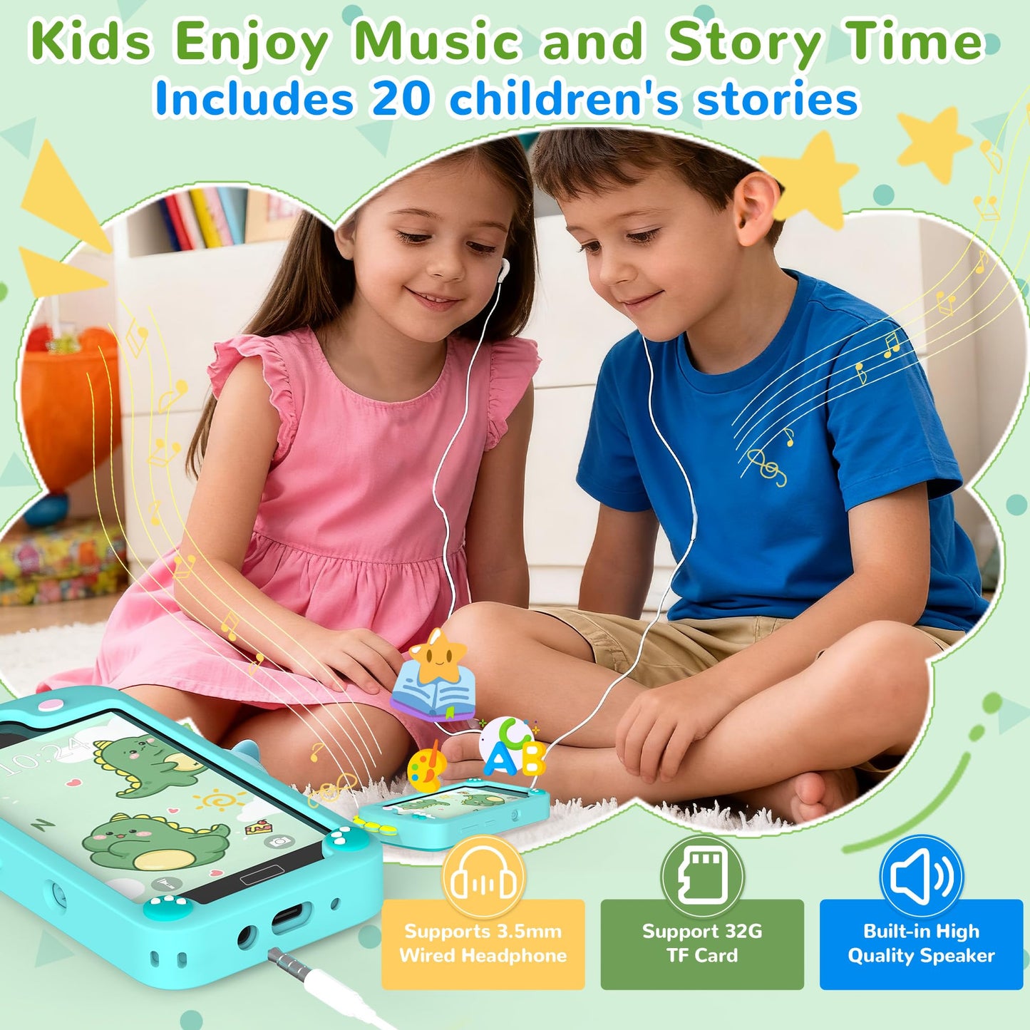 YIFOCO Smart Phone for Kids – 4-Inch Learning Toy with 32GB Card