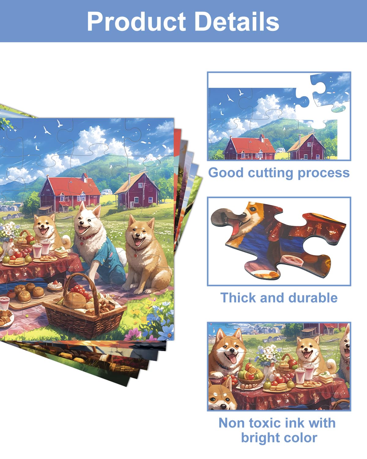Yigney 6 Pack 36 Large Piece Puzzles for Seniors – Easy Grip Memory Games