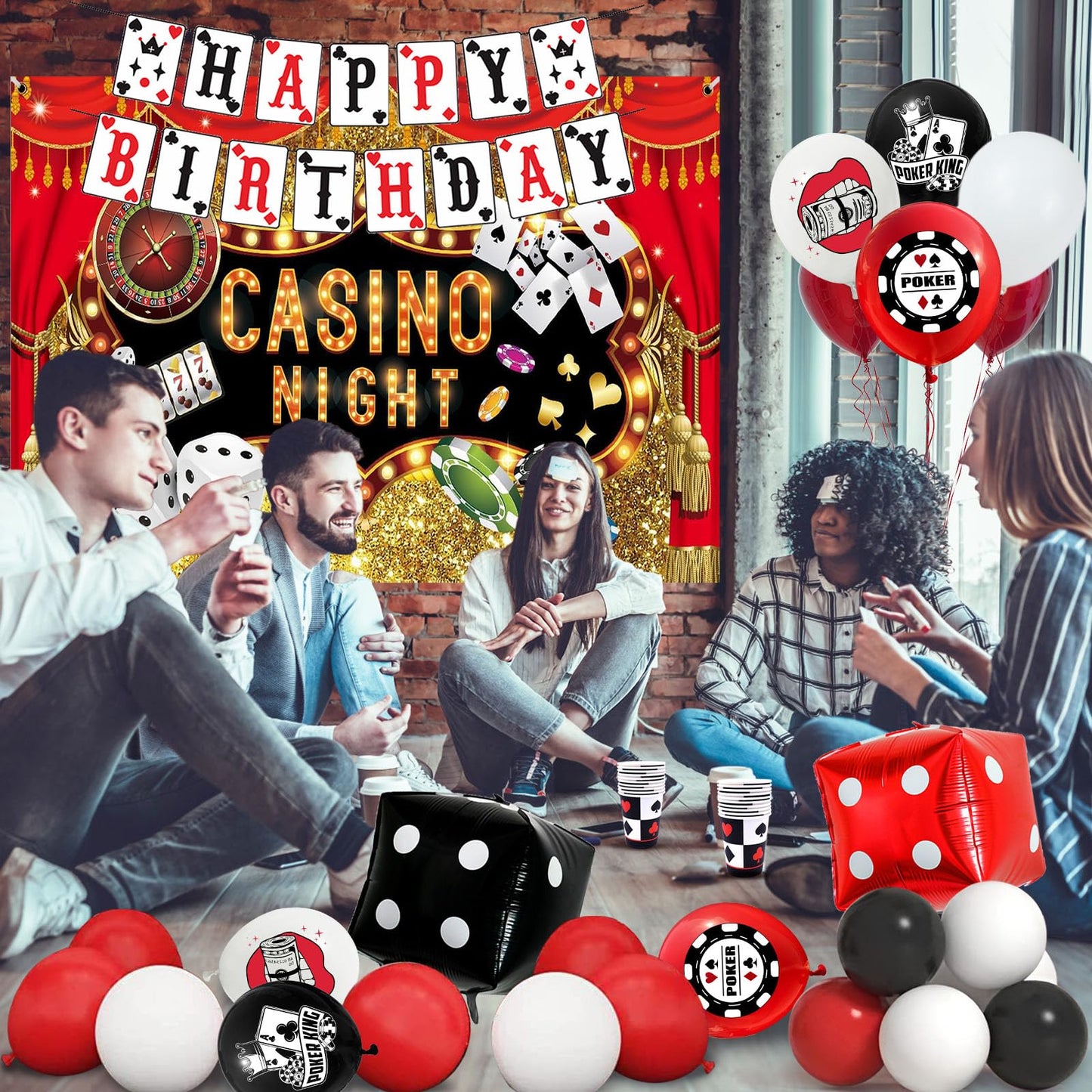 YIGZAG 81 PCS Casino Theme Party Decorations – Las Vegas Night Supplies
