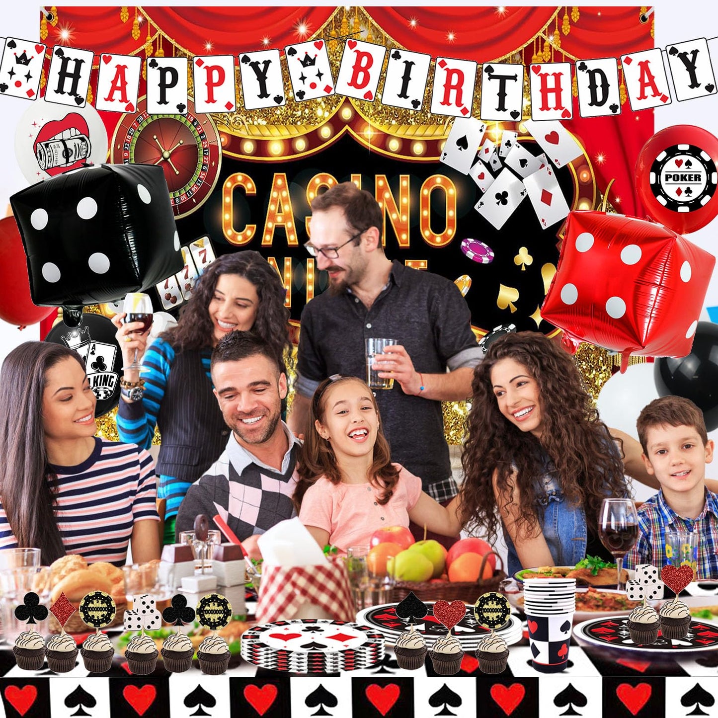 YIGZAG 81 PCS Casino Theme Party Decorations – Las Vegas Night Supplies