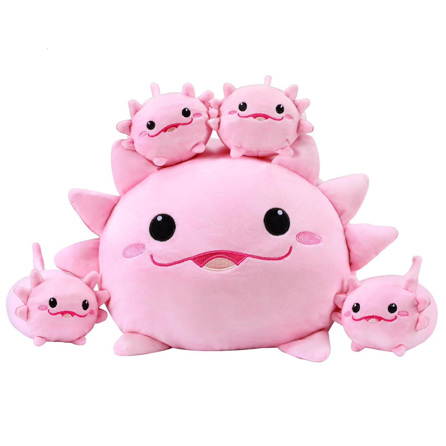 YIIQUWEN Axolotl Plush Family Design - Cute Stuffed Animal & Pillow Set