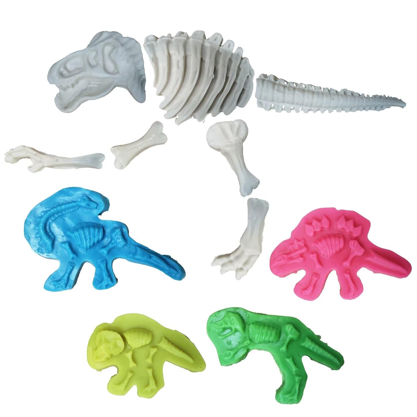 Yiklucg Dinosaur Fossil Molds Dough Toys – 11 Molds, 5 Bright Clays, Creative Gift for Kids 3-8