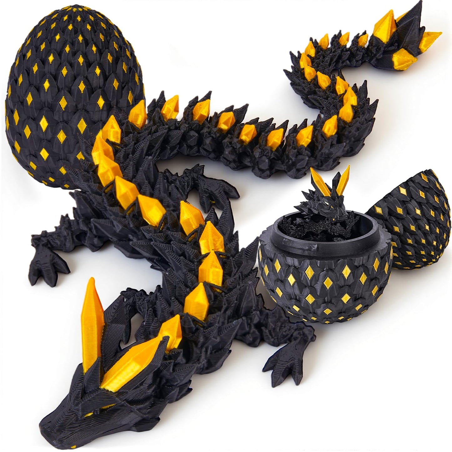 YILCER 3D Printed Dragon Eggs – Glow-in-the-Dark Pre-filled Easter Eggs with Dragon Toy