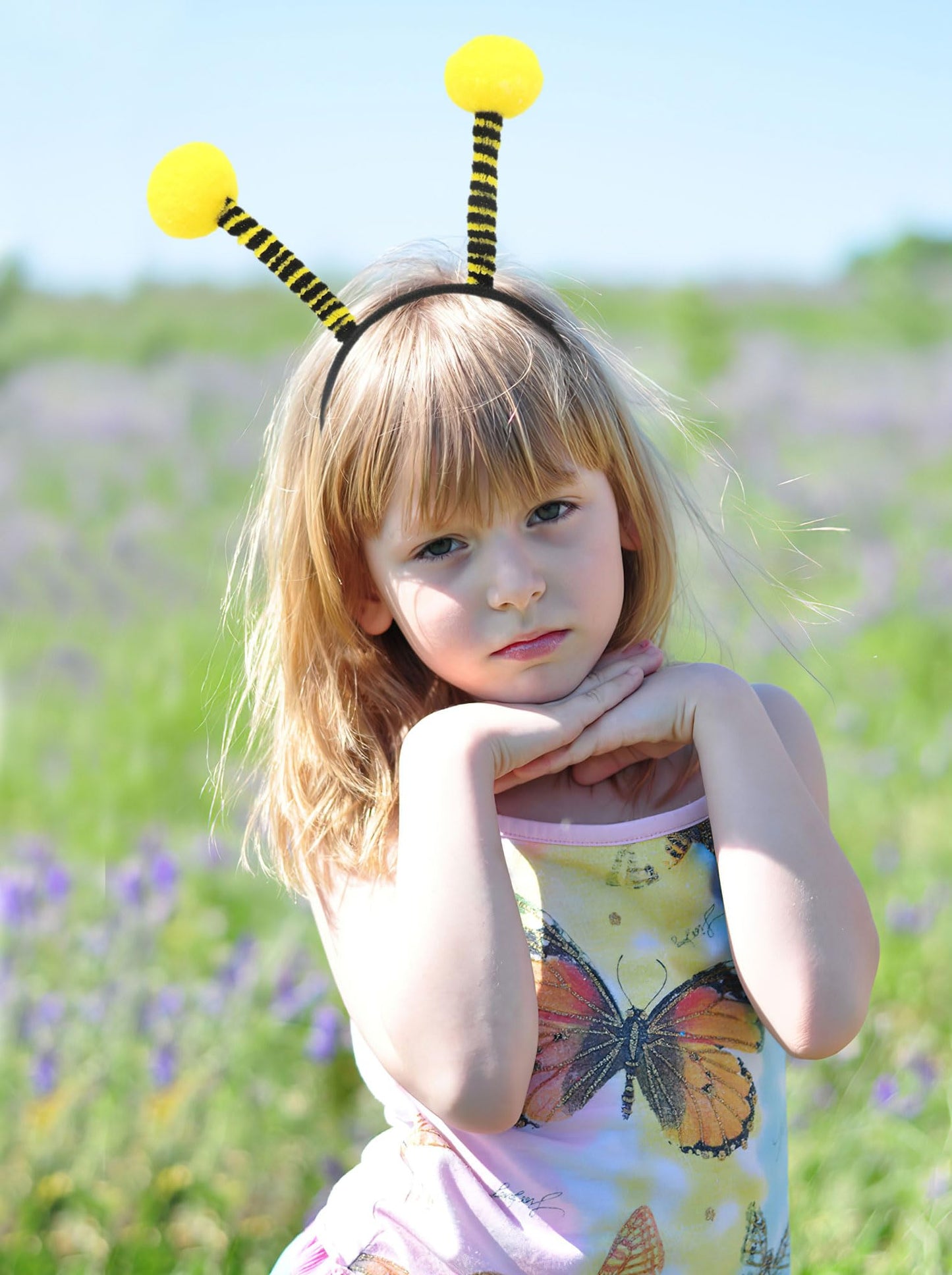 Yilistore Bee Headband – Yellow Antenna Party Accessory for Halloween & Christmas