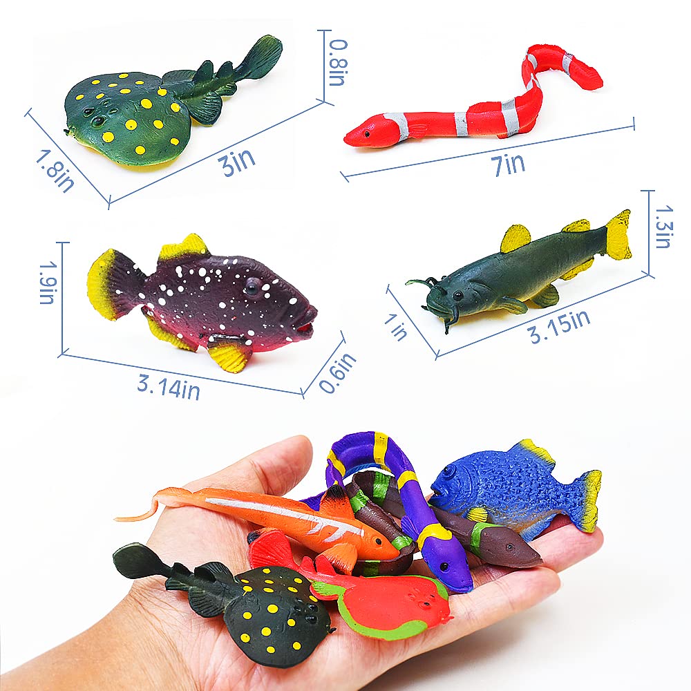 YiliUsAnwU 10 Pcs Sea Animal Bath Toys – Color Changing Stretchy Ocean Fishes
