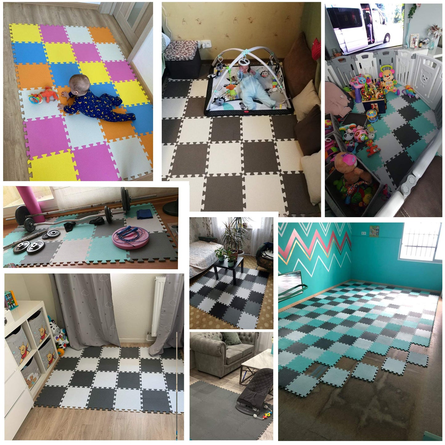 YIMINYUER 20 Tiles Puzzle Play Mats – Thick 1cm EVA Foam Interlocking Floor Mats for Kids