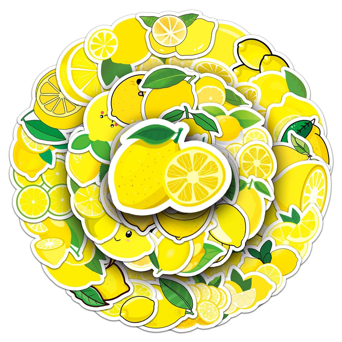 YINFENGKANHAI 50Pcs Cartoon Lemon Sticker Pack – Waterproof Vinyl Decals