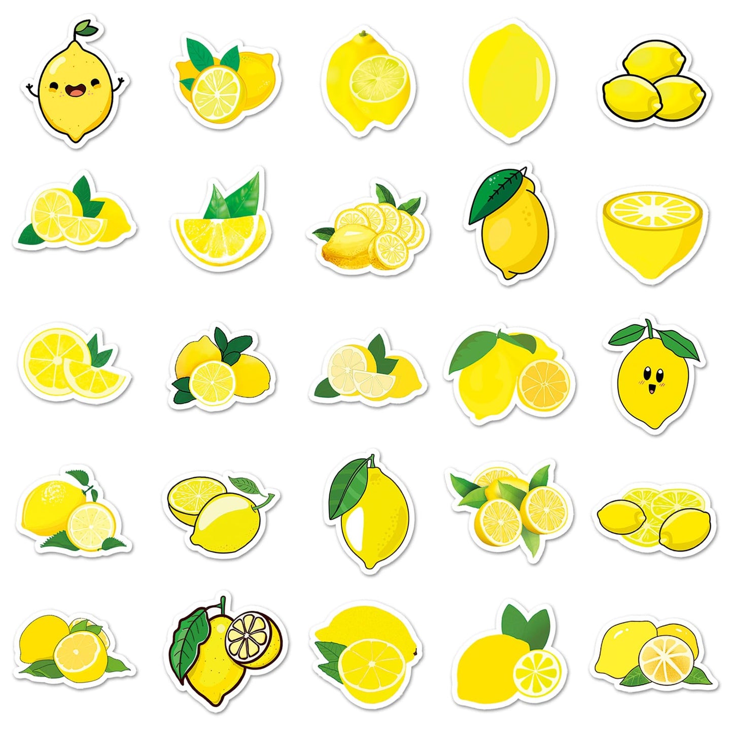 YINFENGKANHAI 50Pcs Cartoon Lemon Sticker Pack – Waterproof Vinyl Decals