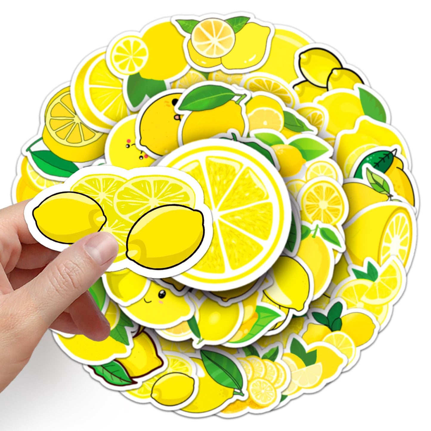 YINFENGKANHAI 50Pcs Cartoon Lemon Sticker Pack – Waterproof Vinyl Decals