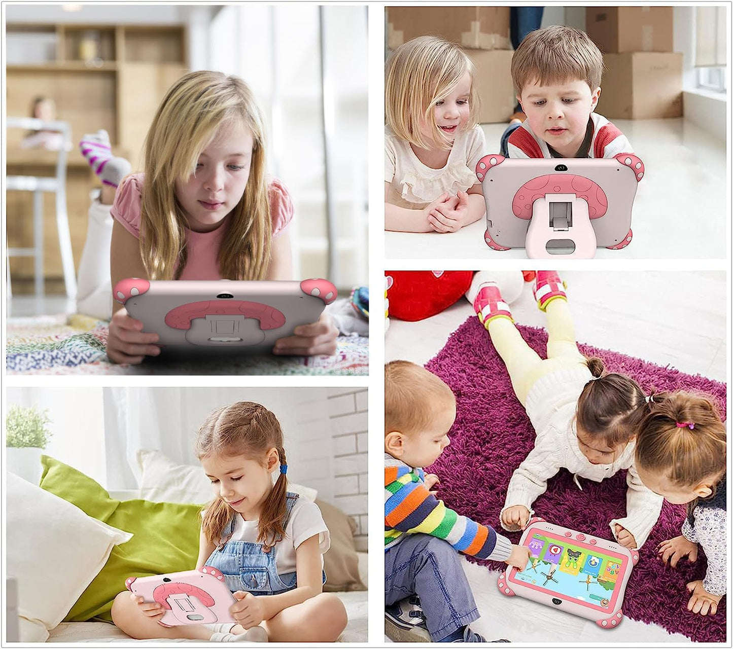 YINOCHE Kids Tablet 7-Inch for Kids with Parental Control, 32GB, Android 11 – Pink