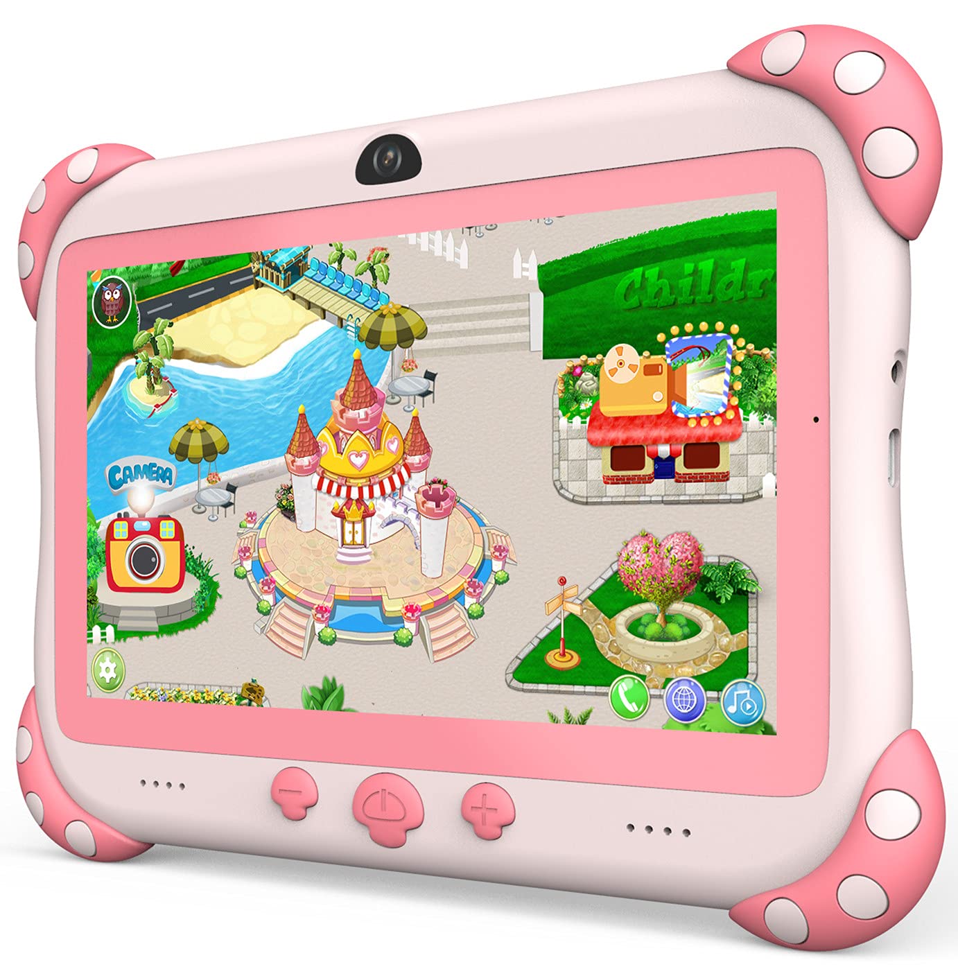 YINOCHE Kids Tablet 7-Inch for Kids with Parental Control, 32GB, Android 11 – Pink