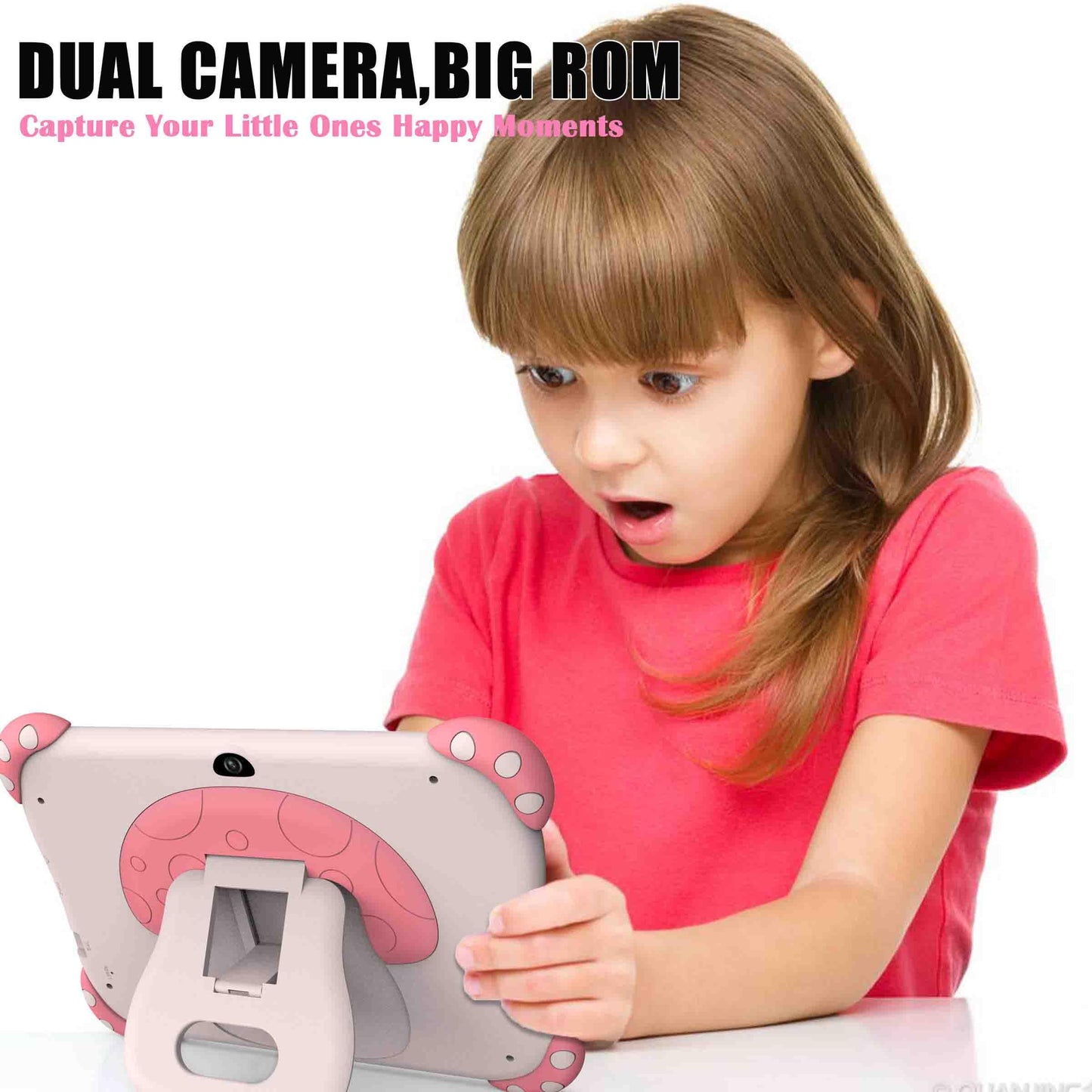 YINOCHE Kids Tablet 7-Inch for Kids with Parental Control, 32GB, Android 11 – Pink