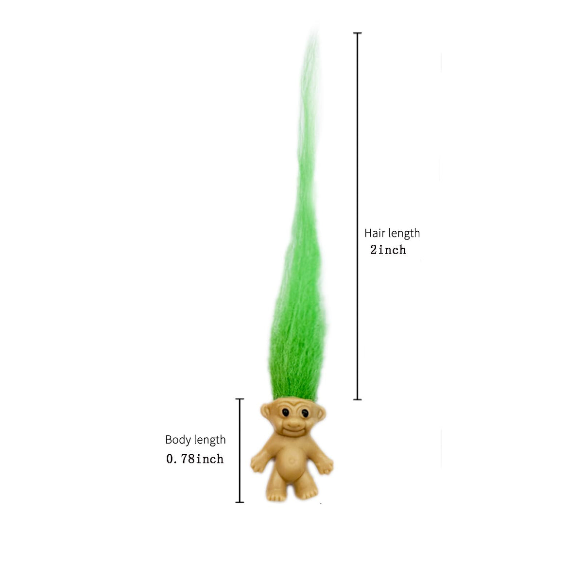 Yintlilocn 12pcs Long-Haired Mini Troll Dolls – Assorted Hair Colors, 0.78-inch Bodies, 2-inch Hair, Cake Toppers