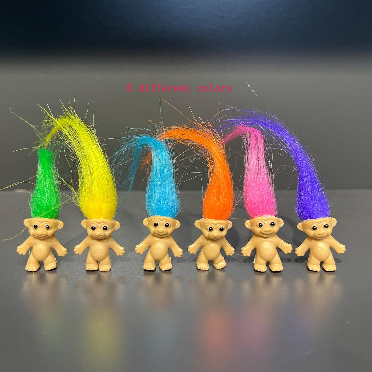 Yintlilocn 30pc Long-Haired Mini Troll Dolls – Colorful 0.78" Bodies, 2" Hair