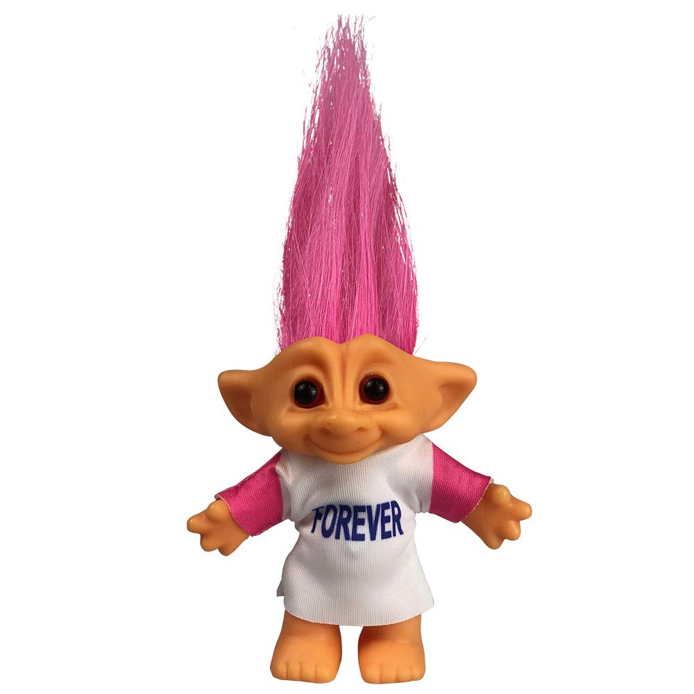Yintlilocn Vintage Troll Doll – 7.5-inches Pink Hair, Collectible & Craft Toy