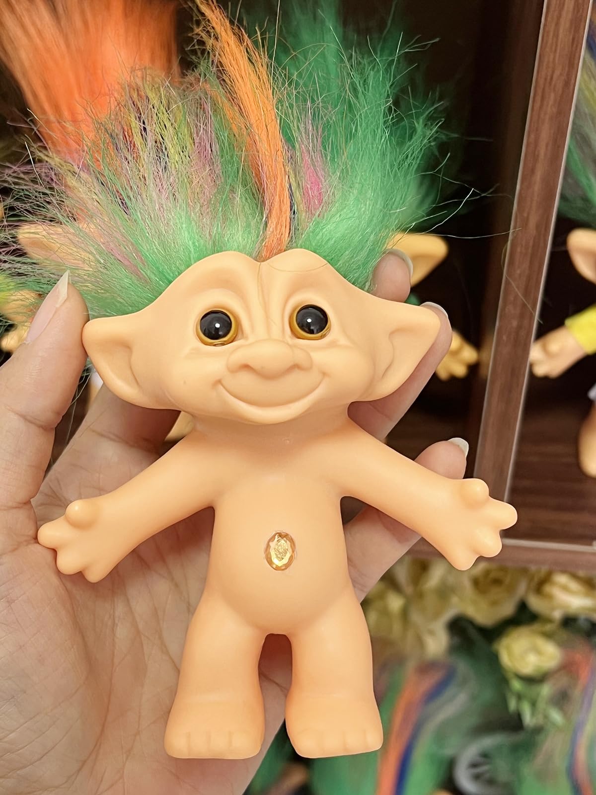 Yintlilocn Vintage Troll Dolls – Chromatic 7.5-inch Tall with Soft Hair for Collections, Crafts & Party Favors