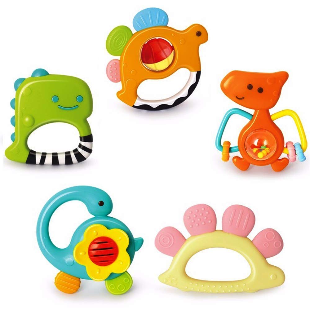 Yiosion Baby Rattles Set: Teether, Shaker & Spin Rattle for 3–12 Months