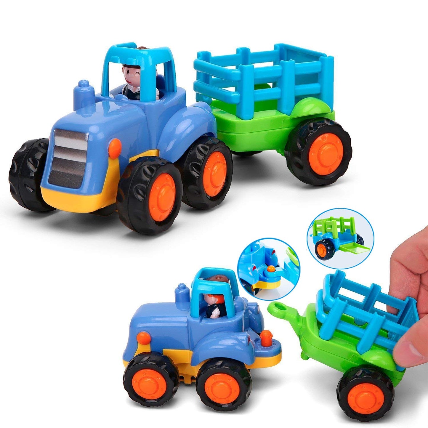 Yiosion Friction Powered Cars – 4-Pack Push & Go Construction Vehicles