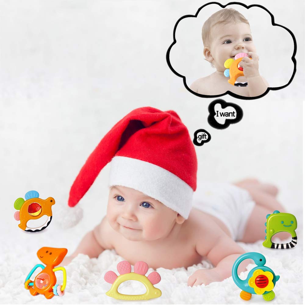 Yiosion Baby Rattles Set: Teether, Shaker & Spin Rattle for 3–12 Months